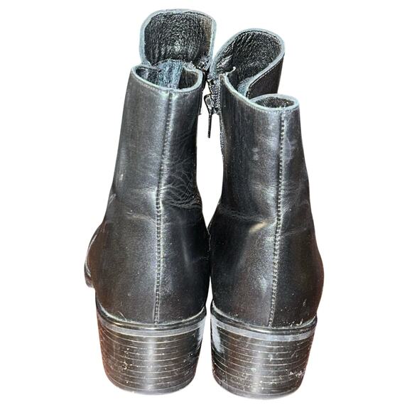 Munro America Black Leather Ankle Booties 9 Zip 1.75” Heel Comfort Classic - Picture 2 of 11